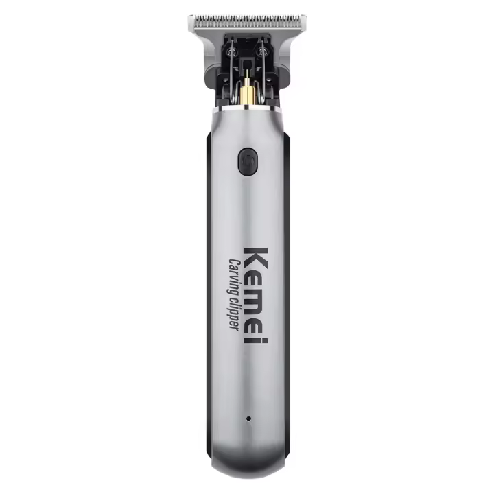 KEMEI-cortadora de pelo eléctrica T9 para hombre, máquina profesional grabable, recargable, con cabezal de aceite, KM-1757 - 1