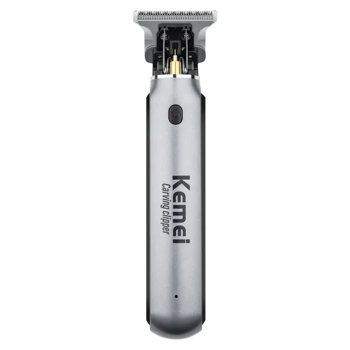 KEMEI-cortadora de pelo eléctrica T9 para hombre, máquina profesional grabable, recargable, con cabezal de aceite, KM-1757 - 1