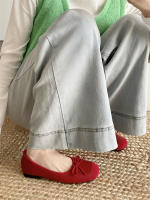 Nuevo francés suave estilo de hadas versátil cabeza cuadrada poco profunda boca arco plano zapatos de ballet solo zapatos - details 10