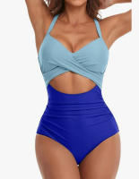 Nueva bolsa suave de una pieza traje de baño cruzado bikini con tirantes en la espalda traje de baño ajustado - details 3