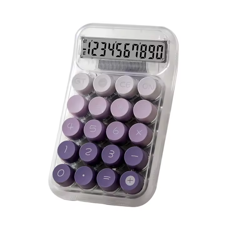 Calculadora de Oficina de Aprendizaje, Mini calculadora portátil de 10 pantallas grandes, calculadora de teclas mecánicas - 1