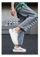 Birken verano Casual ropa exterior sandalias nueva moda talla grande media cerda perezoso suela gruesa zapatillas de hombre botón - details 19
