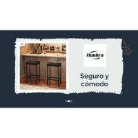 Silla Alta Cuadrada con Superficie Curva Cuero PU Espesor de 4cm Marco de Metal Altura de 63cm - details 6