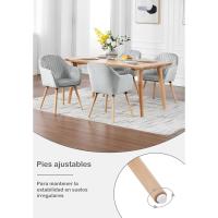 Silla de Comedor Estilo Vintage Juego de 1, Silla Cocina, Silla Nordica con Respaldo y Reposabrazos, Tela Pana, Estructura de Madera, Sillas para Tocador, Escritorio, Crema, EZS26cm-1 - details 16