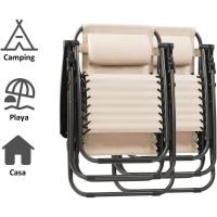 Sillas Plegables de Acero Ligero Pack de 2 Ideal para Jardín, Playa, Piscina, Terraza Gravedad Cero - details 13
