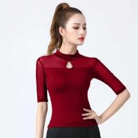 Top mujeres latinas, entrenamiento básico TRE para niñas, trajes de salón, baile de samba, tango, flamenco, camiseta de práctica de baile, 2024 - details 0