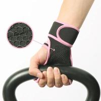Guantes de entrenamiento con muñequeras antideslizantes de silicona protección de la palma levantamiento de pesas guantes de gimnasio Color rosa para mujer - details 3