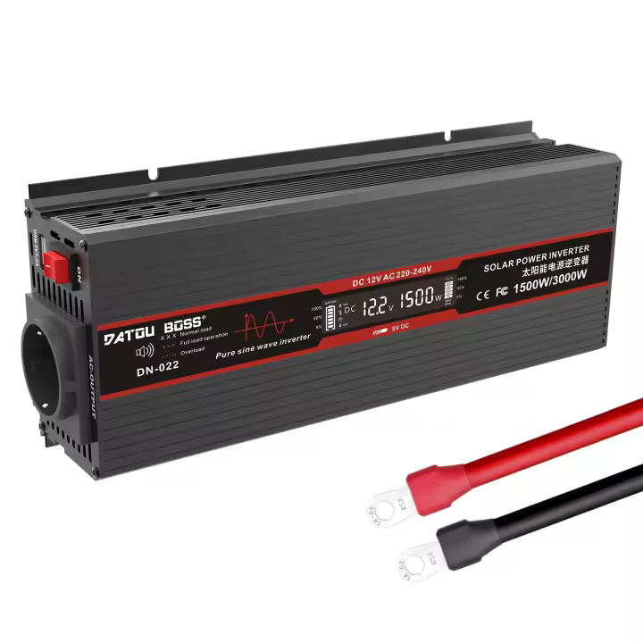 Inversor DATOUBOSS de 1800 W Voltaje de Onda Pura 12 V a 230 V Potencia Pico 3600 W - 1