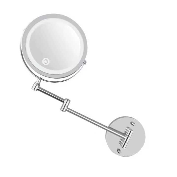 Espejo de maquillaje de doble cara con luz LED ajustable, espejo cosmético para baño, regalo para el hogar, mujeres y hombres - 1
