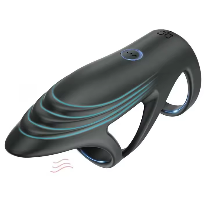 Leten anillo vibrador vibrador retrasar la eyaculación juguetes sexuales para hombres pareja anillo de punto G manga de pene - 1