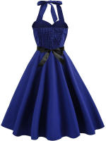 Women big swing casual party 50s 60s halter vintage dresses - details 4