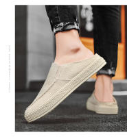 Sandalias para hombre al aire libre Media zapatilla Zapatos casuales de verano Lona Zapato para caminar ligero de fondo suave - details 19