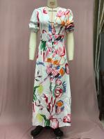 Vestido Largo de Estampado Elástico para Mujer Primavera 2025 Ajuste Delgado, Talla Grande, Swing de Cuatro Lados - details 5