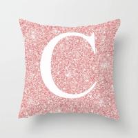 Cojín de sofá con letras brillantes de color rosa de 45x45 cm con almohada de respaldo central - details 3
