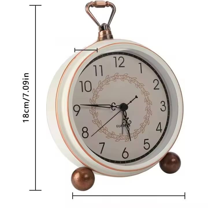 Reloj, Reloj Despertador Analógico Relojes Redondos Pequeños Súper Silenciosos Sin Tictac Colgables (Árabe) - 1