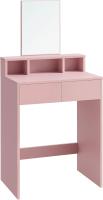 Tocador con Espejo Grande, tocador, 2 cajones, 3 Compartimentos Abiertos, tocador, Moderno, Blanco - details 16