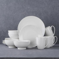 Juego de vajilla de porcelana de cerámica blanca, vajilla con cena, plato de postre, tazón, juego de tazas, 16 piezas - details 0