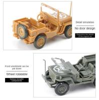 Rompecabezas de coches todoterreno DIY WW2, modelos de plástico 3D, Kits de bloques de construcción para adolescentes y adultos, fuerzas militares de EE. UU., Willys Jeep, 1/48 - details 3