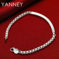 Pulsera de cadena de plata de 8 pulgadas de largo y 4 mm de ancho para hombres y mujeres - details 1