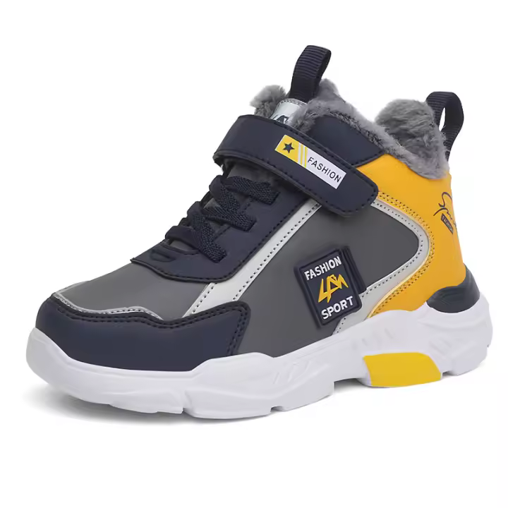 Zapatillas de correr para niños al aire libre, zapatos deportivos casuales de cuero impermeables, zapatillas de nieve antideslizantes, más cálidas, Invierno - 1