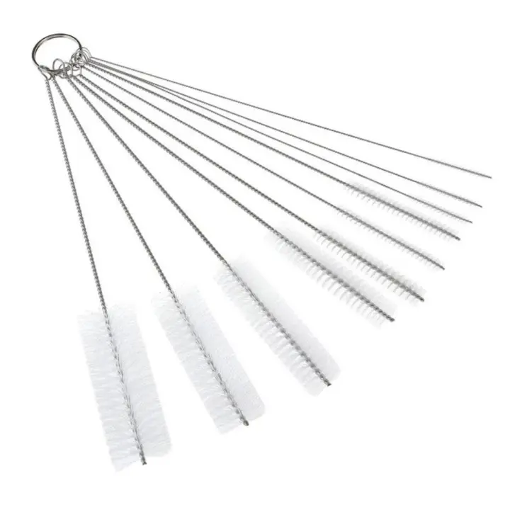 Cepillo de nailon, juego de herramientas multifuncionales, cepillo en aerosol, limpieza de pajitas para bebidas, máquinas de coser, pistolas en aerosol de pintura, cepillo de limpieza,10Uds. - 1