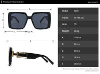 Toyear-gafas de sol cuadradas de diseñador de marca de lujo para mujer y hombre, gafas de sol Vintage con montura grande, gafas de viaje para conducir, tonos ins, UV400 - details 2