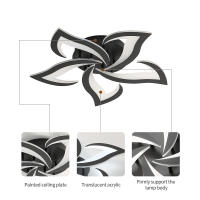 Goeco Luz de Techo LED Acrílica 5 Cabezas, 60W, Iluminación Interior Moderna, Luz Blanca 6000K, Tamaño 60x60x8 CM - details 2