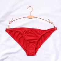 Bragas suaves semi cubiertas para hombre, cintura baja, Unisex, seda de leche, Tanga triangular, Color sólido - details 1