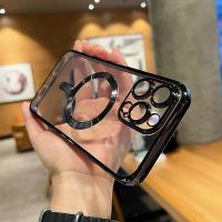 Funda de carga inalámbrica Magsafe transparente de lujo para iPhone 11 12 13 15 16 Pro Max 14 Plus X Xs XR cubierta chapada suave magnética - details 7