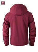 Chaqueta impermeable con capucha para hombre, Parka informal para exteriores, Abrigo con capucha, chaqueta rígida - details 3