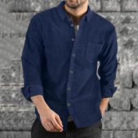 Camisa de pana gruesa para hombre, abrigo informal holgado con solapa de botones, nuevo para otoño e invierno 2024 - details 8