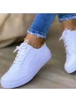 Zapatos bajos de punta redonda para mujer, zapatos planos informales con cordones para caminar, versátiles y cómodos - details 9