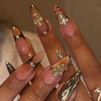 Pegatinas de uñas postizas modelo 24 Uñas desmontables con estampado de leopardo estereoscópico - details 0