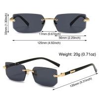 Gafas de sol cuadradas pequeñas, rectangulares, sin marco, para hombres y mujeres, populares, a la moda, para vistas de verano - details 1