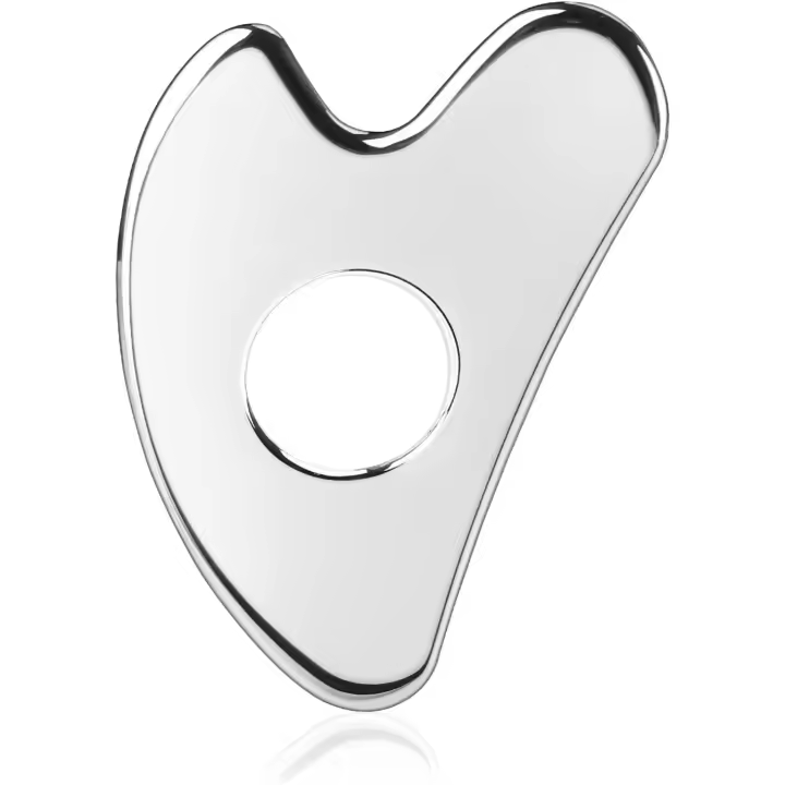 Scttomon Herramientas Faciales de Gua Sha de Acero Inoxidable en Forma de Corazón - 1
