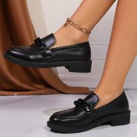 Elegantes Mocasines de Cuero Patente Zapatos de Oficina para Mujeres con Suela Gruesa y Patacha - details 5