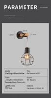 LEFAN-luz de pared Retro de estilo Industrial americano, candelabro para dormitorio, comedor y jardín, 20CM - details 12