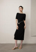BGTEEVER-vestido ajustado a cuadros para mujer, prenda elegante de manga corta, ceñido a la cadera, con cuello oblicuo, para primavera y verano - details 20