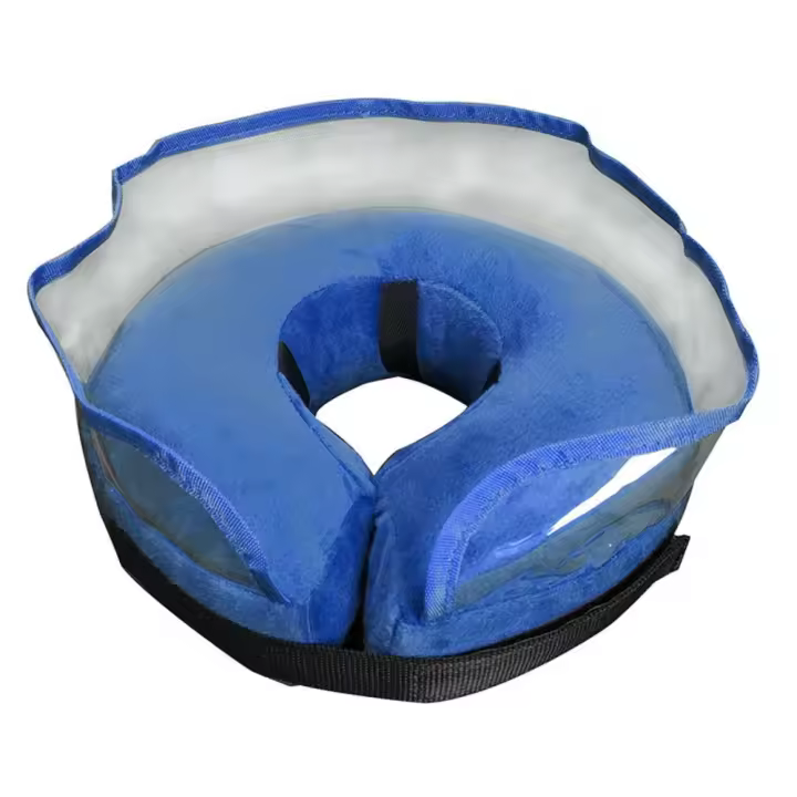 Collar de cono inflable ajustable para perro, tela impermeable, cómodo de llevar, eliminación de Donut de cuello de perro suave - 1