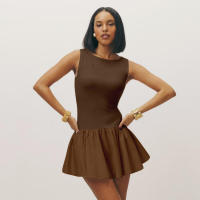 Y24DS283 Ropa de Mujer Vestido de Verano Nuevo Color Sólido Sin Mangas con Parches - details 25