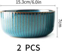 Cuencos grandes para Cereales, cuencos de ramen de Porcelana Azul de 1000 ml, ensaladeras, cuencos para SOPA (paquete de 2) - details 1