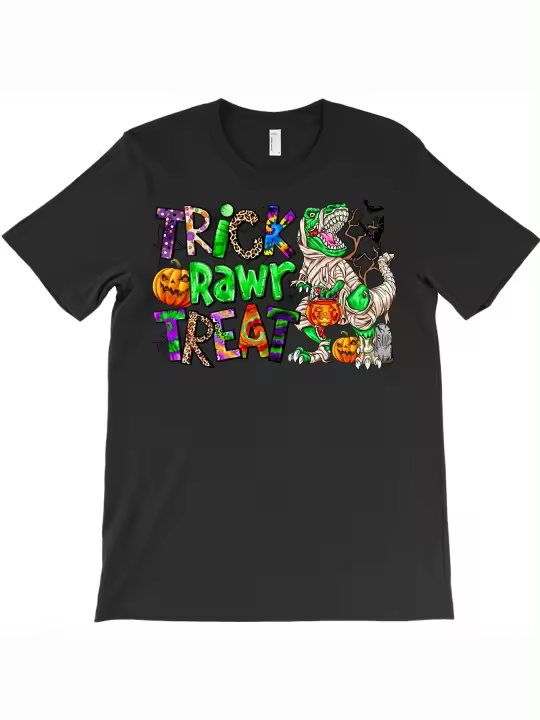 Camiseta Trick Rawr Treat, regalo para papá, manga corta con cuello redondo suave y cómoda, 2222g - 1