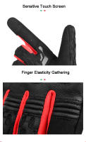 Guantes de cuero para motocicleta para hombre, manoplas transpirables anticaída para todas las estaciones - details 11