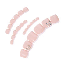 Encantadoras Uñas de Piedra Franjas Rosa Cómodas para Wear Manicura de Salón para Mujeres y Chicas - details 0
