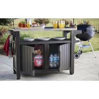 Mueble Barbacoa Grande para terraza o jardín Exterior con Ruedas, Capacidad 207 litros, Color Marrón - details 6