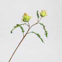 Flor emperador Artificial de 2 cabezas, 59cm, rama realista de Protea Cynaroides, flores falsas de lujo hechas a mano, decoración de jardín al aire libre - details 5