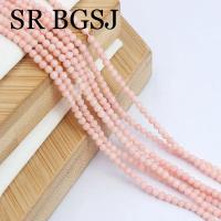2mm muy pequeño redondo rosa claro Natural mar bambú Coral suelto DIY collar fabricación de joyas cuentas de semillas 15 pulgadas - details 0