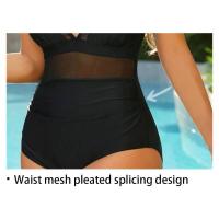 Traje de baño de una pieza con cobertura total de malla con control de barriga para mujer - details 7