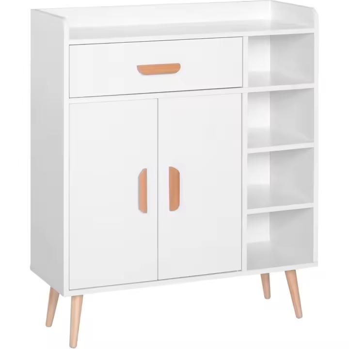 Aparador Buffet Armario Gabinete Consola Mueble Multiusos de Comedor Salón Baño Pasillo 80x29.5x96cm - 1