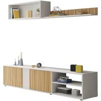 Salón TV Reversible Mueble de Televisión Ecco Acabado Blanco Artik y Natur - details 0